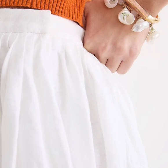 NWT J Crew Linen White Pleated Mini Skirt size 8 — Brand New!! - Picture 6 of 6
